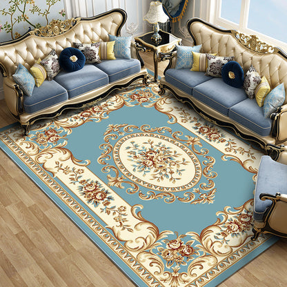 Colorful Blossom Pattern Rug Multicoloured Vintage Carpet Polyester Machine Washable Non-Slip Backing Carpet for Parlor Blue Clearhalo 'Area Rug' 'Rugs' 'Vintage' Rug' 1932220