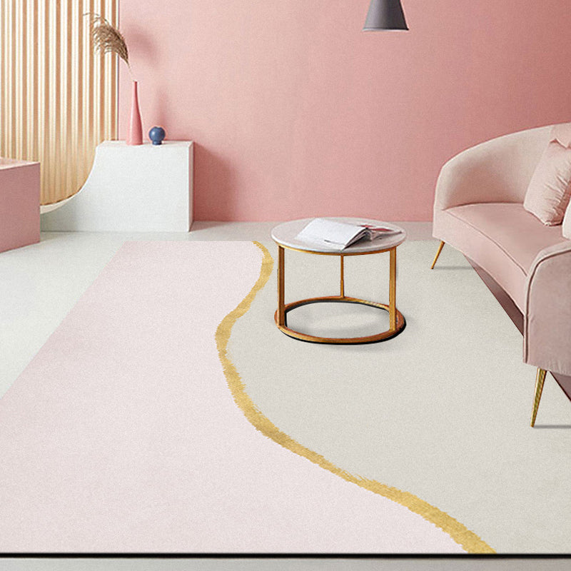 Modern Abstract Rug Pink Polyester Area Rug Pet Friendly Washable Non-Slip Backing Area Rug for Sitting Room - Peach - Clearhalo - 'Area Rug' - 'Rug' - 1932402