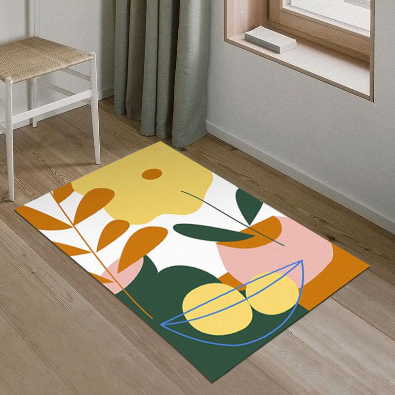 Creative Multicolor Colorblock Rug Polyester Simplicity Area Rug Pet Friendly Washable Anti-Slip Indoor Rug for Parlour