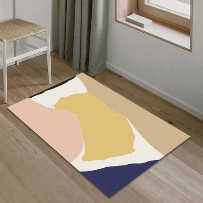 Creative Multicolor Colorblock Rug Polyester Simplicity Area Rug Pet Friendly Washable Anti-Slip Indoor Rug for Parlour