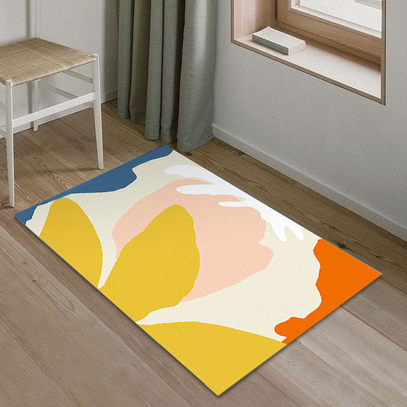 Creative Multicolor Colorblock Rug Polyester Simplicity Area Rug Pet Friendly Washable Anti-Slip Indoor Rug for Parlour