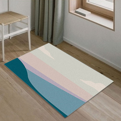 Funky Abstract Rug Multicolor Contemporary Indoor Rug Polyester Washable Pet Friendly Anti-Slip Backing Carpet for Bedroom