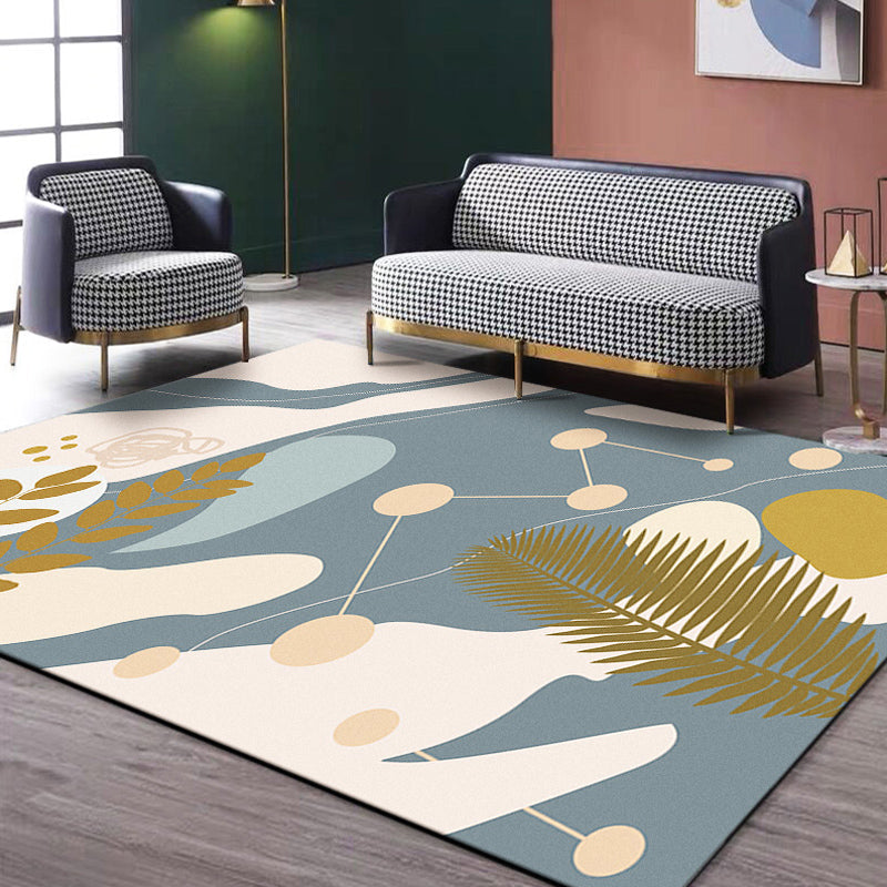 Multi-Color Modernist Rug Polyester Abstract and Striped Pattern Carpet Washable Anti-Slip Backing Indoor Rug for Living Room - Grey - Clearhalo - 'Area Rug' - 'Rug' - 1932459