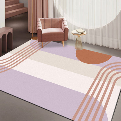 Multi-Color Modernist Rug Polyester Abstract and Striped Pattern Carpet Washable Anti-Slip Backing Indoor Rug for Living Room - Brown - Clearhalo - 'Area Rug' - 'Rug' - 1932460