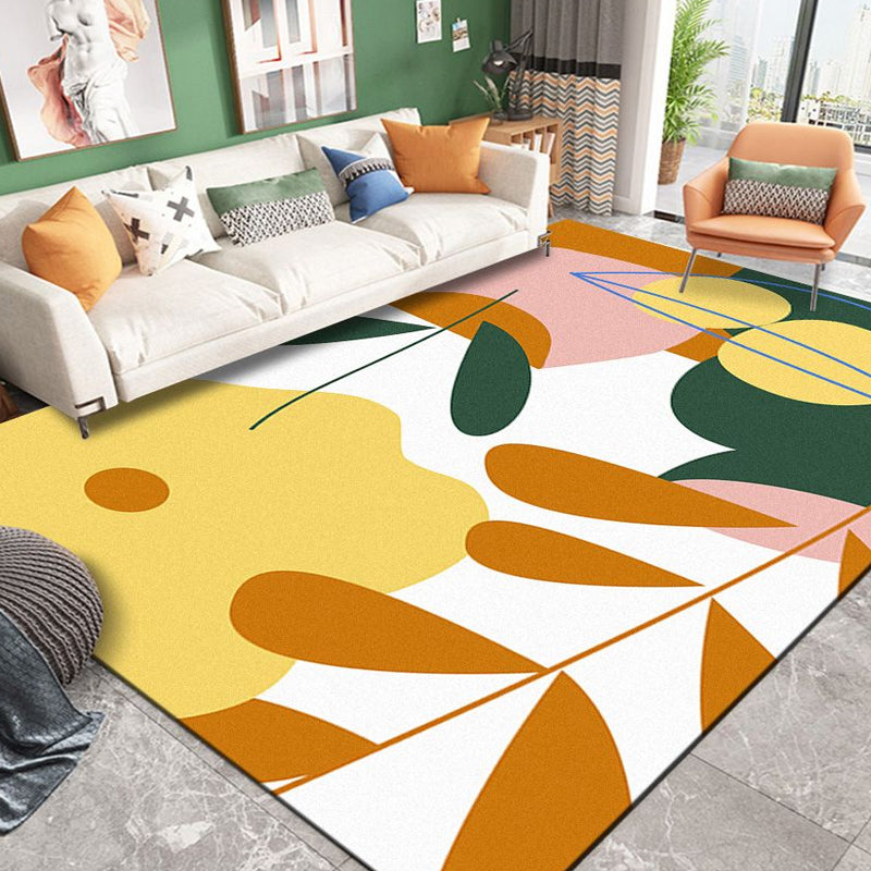 Modernist Colorblock Rug Multi-Color Polyester Area Rug Washable Non-Slip Backing Indoor Rug for Drawing Room - Ginger - Clearhalo - 'Area Rug' - 'Rug' - 1932476