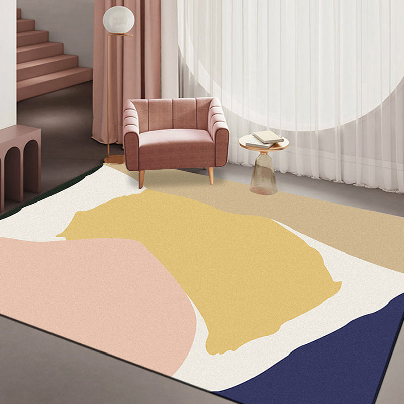 Modernist Colorblock Rug Multi-Color Polyester Area Rug Washable Non-Slip Backing Indoor Rug for Drawing Room - Pink - Clearhalo - 'Area Rug' - 'Rug' - 1932484