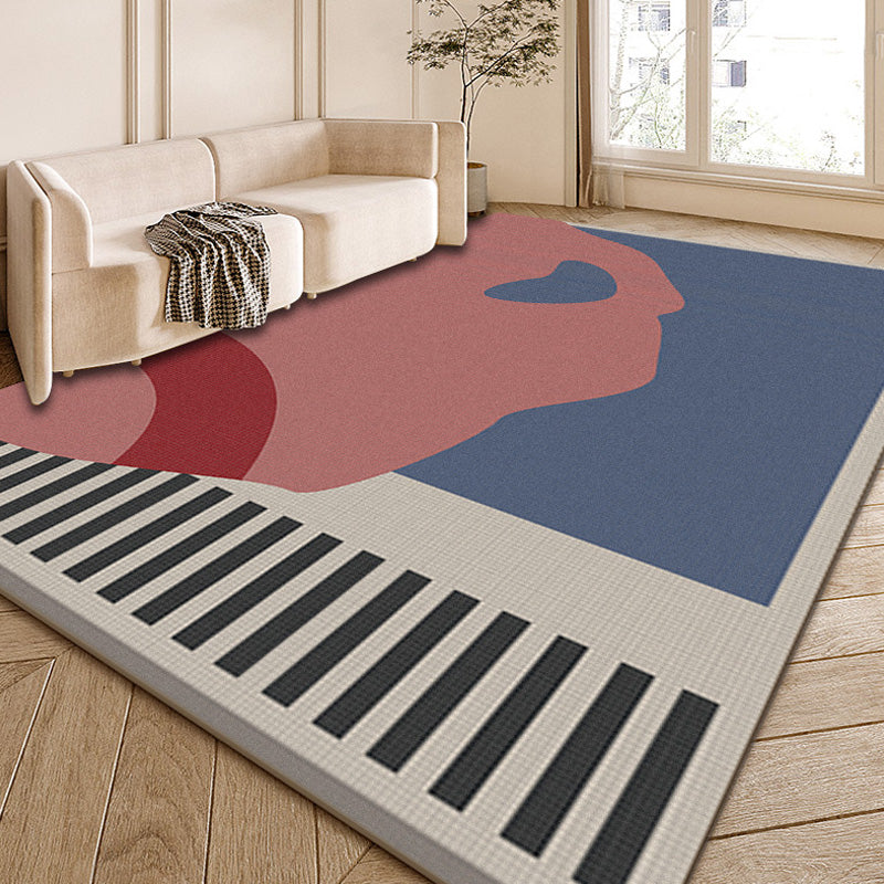 Modernist Colorblock Rug Multi-Color Polyester Area Rug Washable Non-Slip Backing Indoor Rug for Drawing Room - Blue - Clearhalo - 'Area Rug' - 'Rug' - 1932488