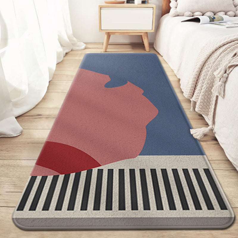 Unique Colorblock Striped Pattern Rug Multicolor Modern Carpet Polyester Washable Anti-Slip Area Rug for Sleeping Room Pink Clearhalo 'Area Rug' 'Rug' 1932495