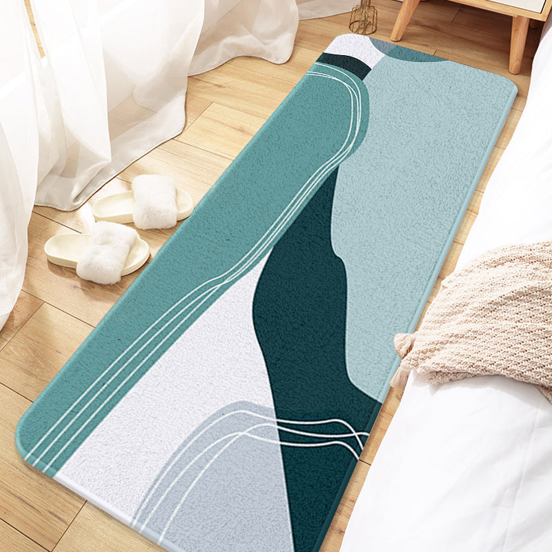 Aesthetic Multicolor Colorblock Rug Polyester Modernism Indoor Rug Pet Friendly Washable Anti-Slip Carpet for Decoration - Dark Green - Clearhalo - 'Area Rug' - 'Rug' - 1932508