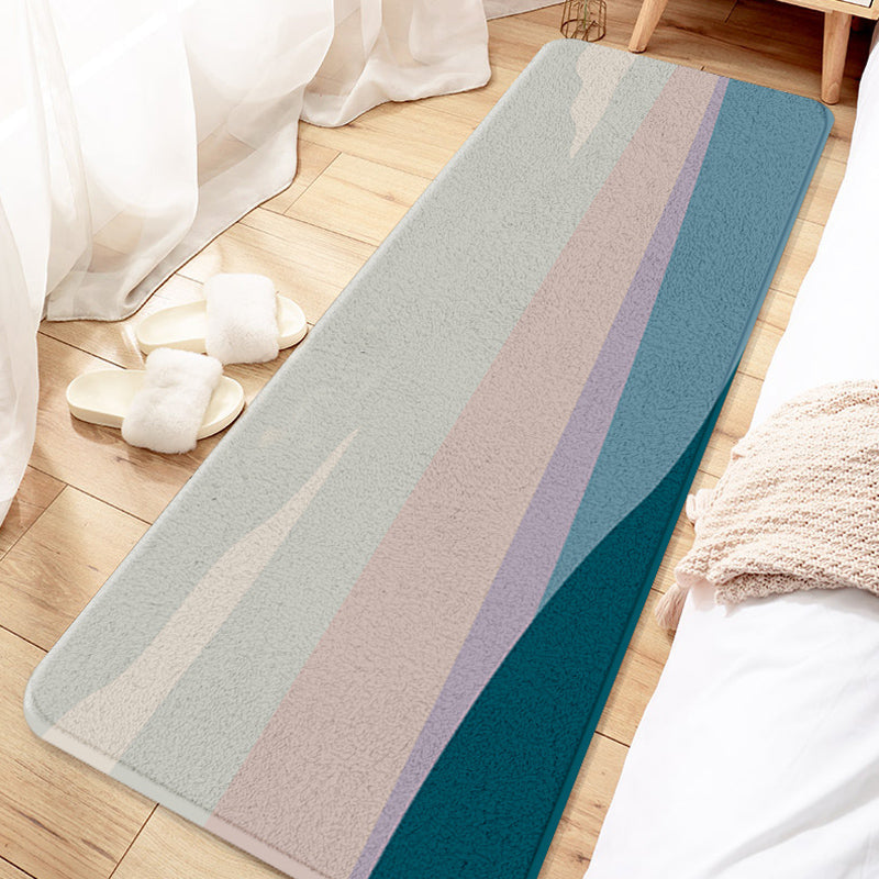 Aesthetic Multicolor Colorblock Rug Polyester Modernism Indoor Rug Pet Friendly Washable Anti-Slip Carpet for Decoration - Dark Blue - Clearhalo - 'Area Rug' - 'Rug' - 1932509