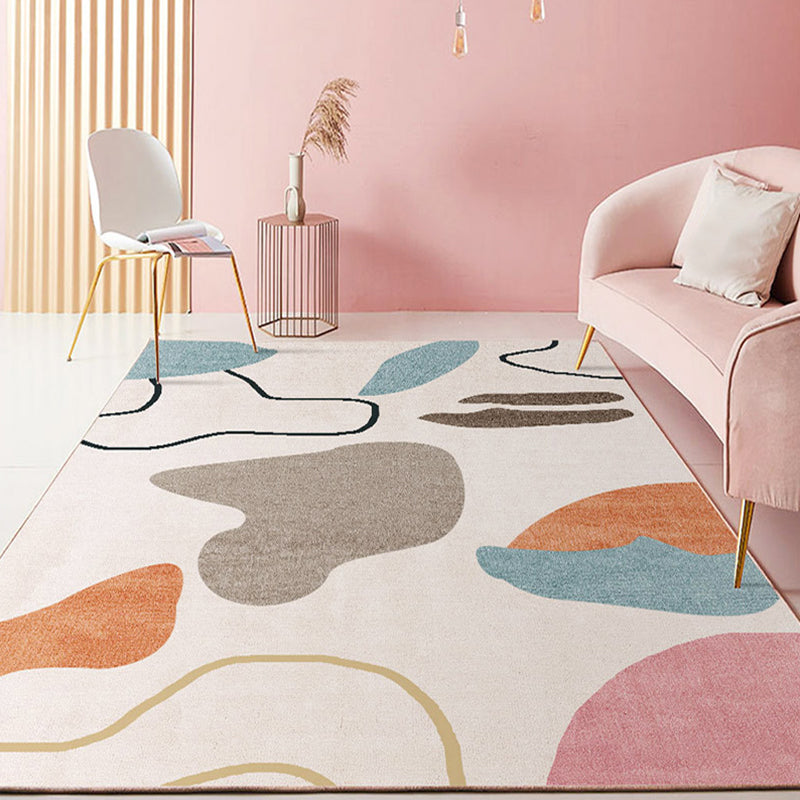 Color Block Design Novelty Style Colorful Area Rug Pet Friendly Polyester Rugs for Living Room - Pink - Clearhalo - 'Area Rug' - 'Rug' - 1932728