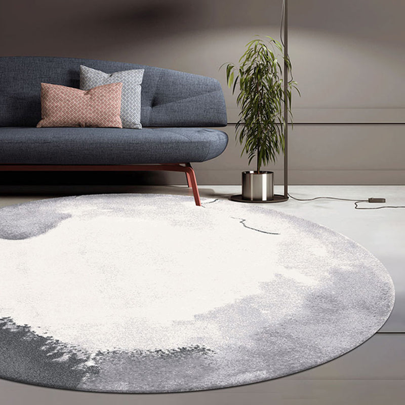 Circular Industrial Style Rug with Multicolor Cement Pattern Pet Friendly Polyester Rug for Room - Blue - Clearhalo - 'Area Rug' - 'Rug' - 1932743