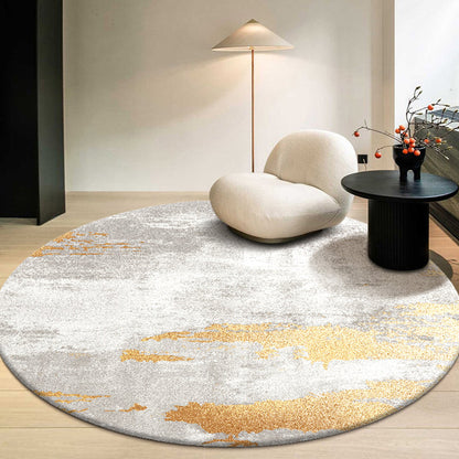 Multicolor Industrial Style Round Rug Polyester Area Rug for Living Room with Cement Pattern Pet Friendly Rugs - Yellow - Clearhalo - 'Area Rug' - 'Rug' - 1932745