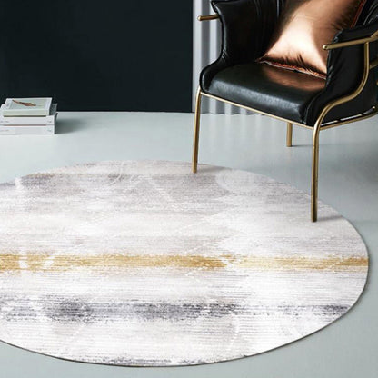 Multicolor Industrial Style Round Rug Polyester Area Rug for Living Room with Cement Pattern Pet Friendly Rugs - Light Gray - Clearhalo - 'Area Rug' - 'Rug' - 1932752