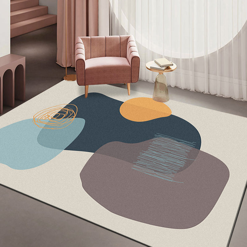 Minimalism Parlor Rug Multi-Color Colorblock Indoor Rug Polyester Anti-Slip Backing Machine Washable Carpet - Brown - Clearhalo - 'Area Rug' - 'Rug' - 1932755