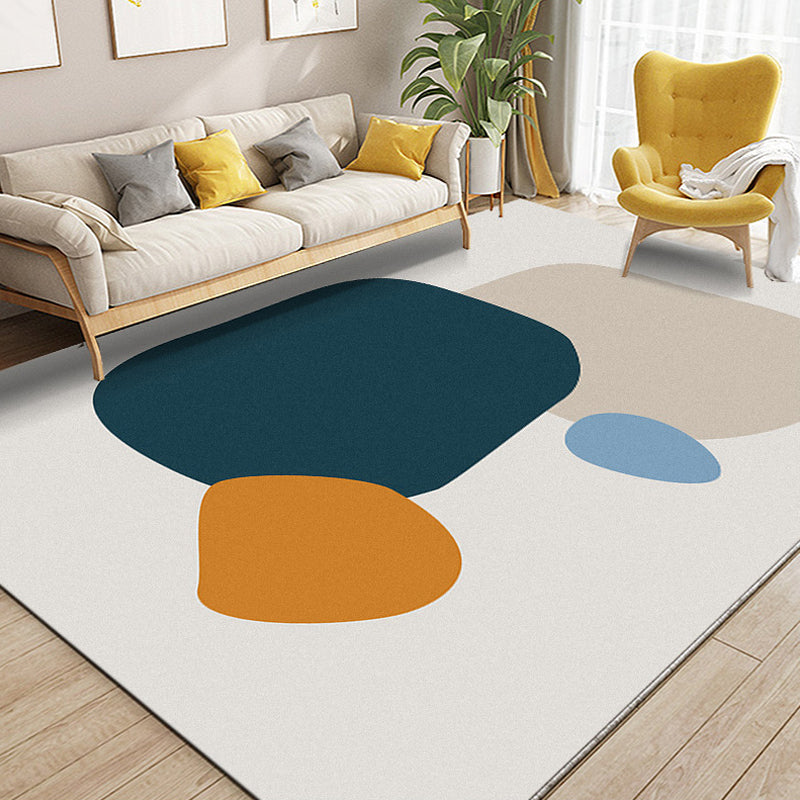 Minimalism Parlor Rug Multi-Color Colorblock Indoor Rug Polyester Anti-Slip Backing Machine Washable Carpet - Blue - Clearhalo - 'Area Rug' - 'Rug' - 1932761
