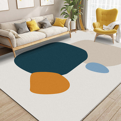 Minimalism Parlor Rug Multi-Color Colorblock Indoor Rug Polyester Anti-Slip Backing Machine Washable Carpet - Blue - Clearhalo - 'Area Rug' - 'Rug' - 1932761