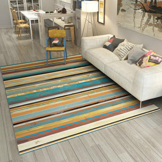 Multicolor Bedroom Rug Novelty Stripe Pattern Area Rug Polyester Washable Carpet - Beige - Clearhalo - 'Area Rug' - 'Rug' - 1946560