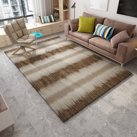 Modern Living Room Rug in Brown Abstract Triangle Circle Stripe Pattern Rug Polyester Washable Area Rug - Brown - Clearhalo - 'Area Rug' - 'Modern' - 'Rugs' - Rug' - 1947298