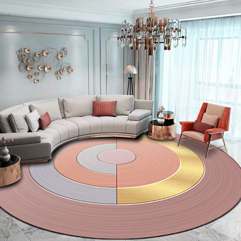 Green Circles Pattern Rug Polyester Modern Rug Washable Anti-Slip Pet Friendly Area Rug for Living Room - view 3