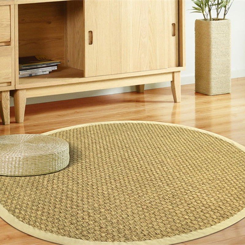 Khaki and Brown Plain Rug Sisal Rural Rug Pet Friendly Washable Non-Slip Area Rug for Living Room - Light Brown - Clearhalo - 'Area Rug' - 'Rug' - 1947735