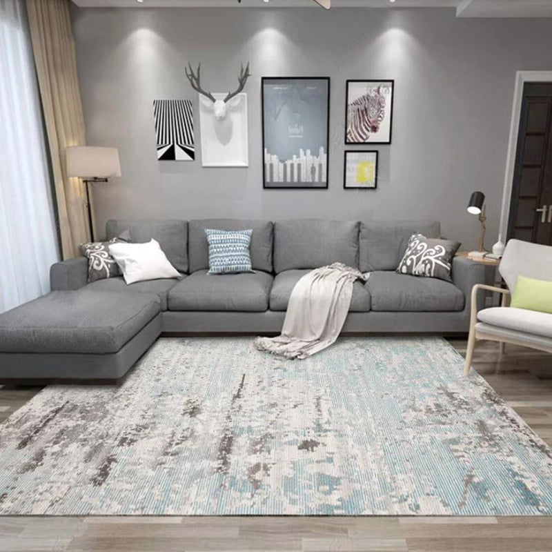 Stylish Abstract Rug Multicolor Industrial Rug Polypropylene Pet Friendly Washable Non-Slip Indoor Rug for Bedroom Blue Clearhalo 'Area Rug' 'Rug' 1947797