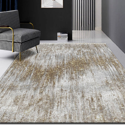 Grey Industrial Indoor Rug Polyester Abstract Rug Washable Non-Slip Area Carpet for Bedroom