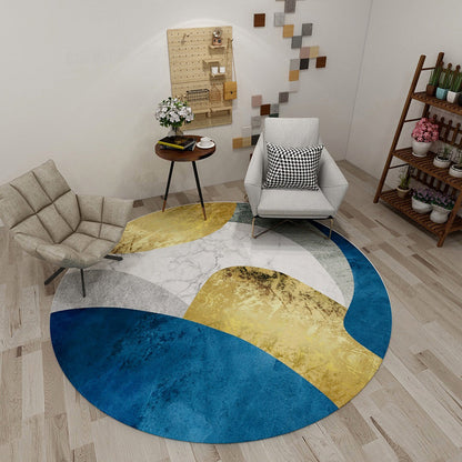 Creative Nordic Rug Multi Color Marble Geometric Shapes Rug Stain-Proof Pet Friendly Carpet for Living Room