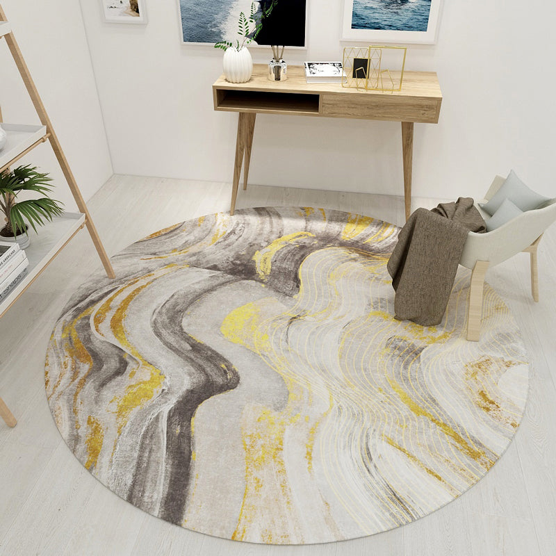 Creative Nordic Rug Multi Color Marble Geometric Shapes Rug Stain-Proof Pet Friendly Carpet for Living Room