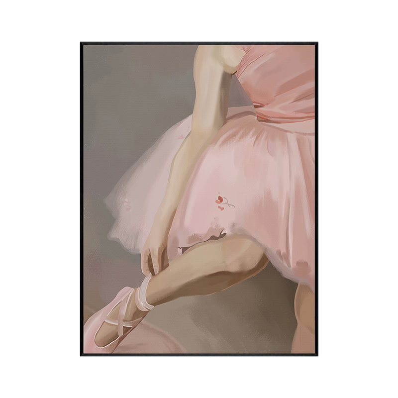 Glam Ballet Girl Wall Art Print Canvas Textured Pink Wall Decor for Sitting Room - view 4