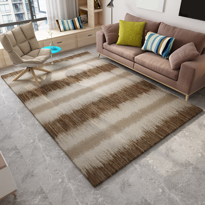 Brown Bedroom Rug Novelty Circle Triangle Stripe Pattern Area Rug Polyester Washable Carpet - Tan - Clearhalo - 'Area Rug' - 'Rug' - 1955431