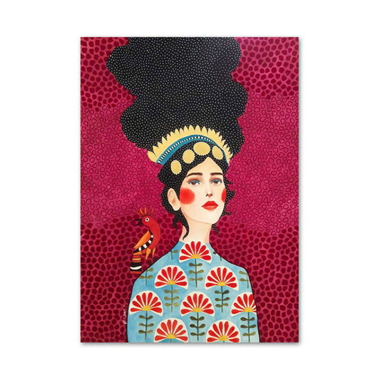 Light Color Fashion Figure Painting Illustration Glam Textured Canvas for Lounge - Clearhalo - 'Arts' - 'Canvas Art' - 1956271