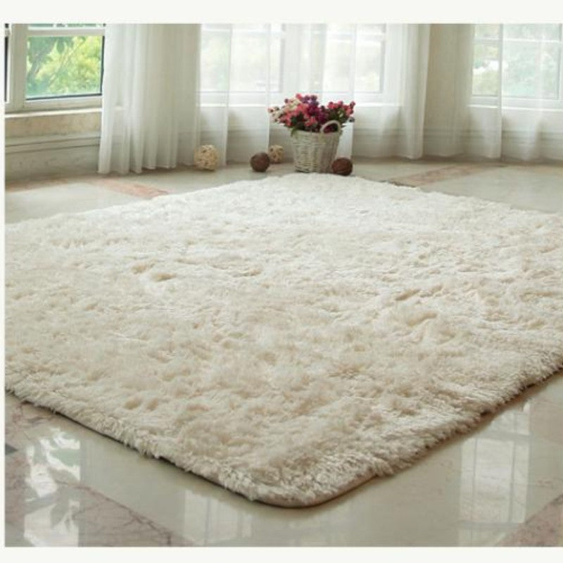 Feblilac Rectangular Solid White Tufted Bath Mat - view 2