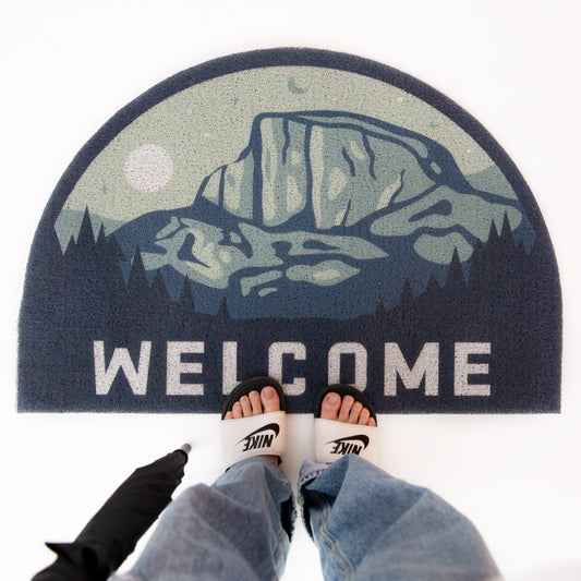 Welcome Mountain Semicircle Door Mat