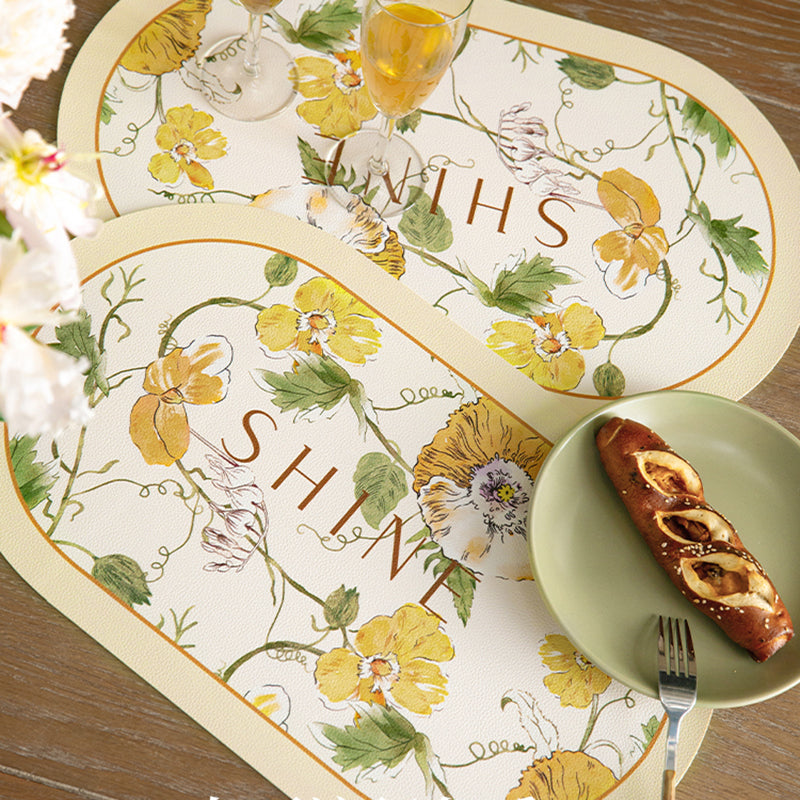 [Two] Roco leather placemats, heat insulation pads, anti-scalding and oil-proof plate mats, table mats, vegeta