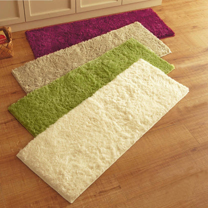 Feblilac Rectangular Solid White Tufted Bath Mat