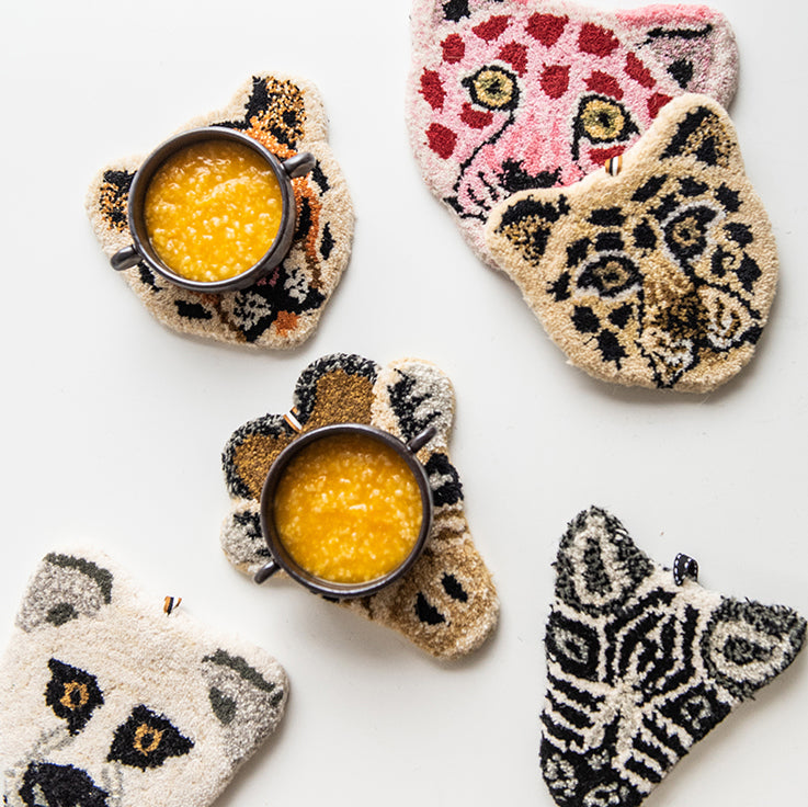 Hand-made Indian Animal Wool and Cotton Teacup Mats Pendant