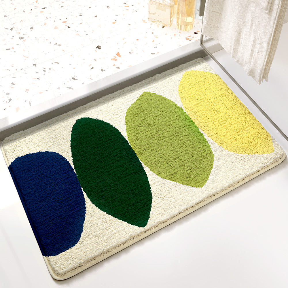 Abstract Four Color Leaves Bath Mat - Feblilac® Mat