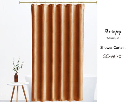 Orange Velvet Shower Curtain