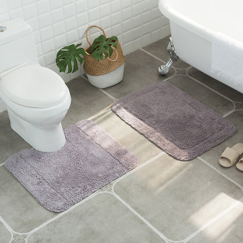Feblilac Square Solid Tufted Bathroom Mat Toilet U-Shaped Floor Mat - view 2