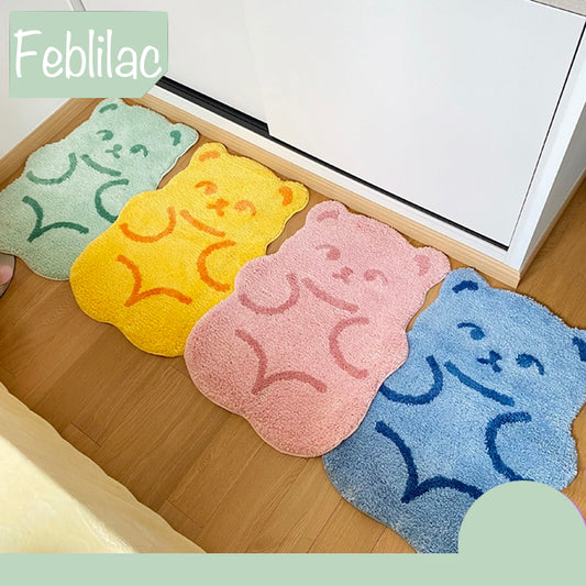 Cute Colorful Jelly Bears Mat for Bathroom, Vintage Style Non-Slip Mat Rug - Feblilac® Mat