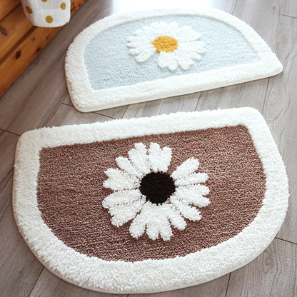 Semicircle Daisy Bathroom Mat - Feblilac® Mat