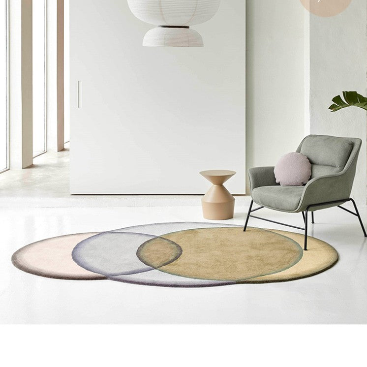 Feblilac Irregular Circles Living Room Mat Carpet