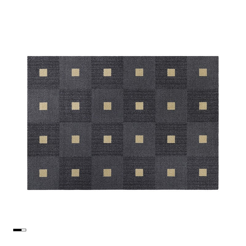 Feblilac Rectangular Square Geometric Pattern Living Room Wool Carpet