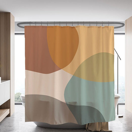 Yellow and Orange Circle Shower Curtain