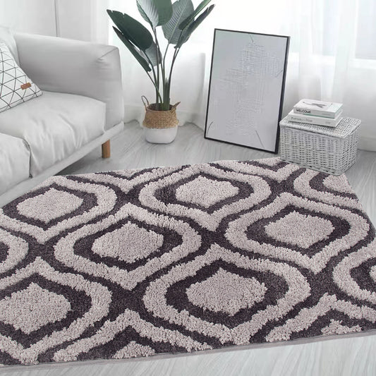 Feblilac Grey Morocco Pattern Ultra Soft Bathroom Rug - Feblilac® Mat