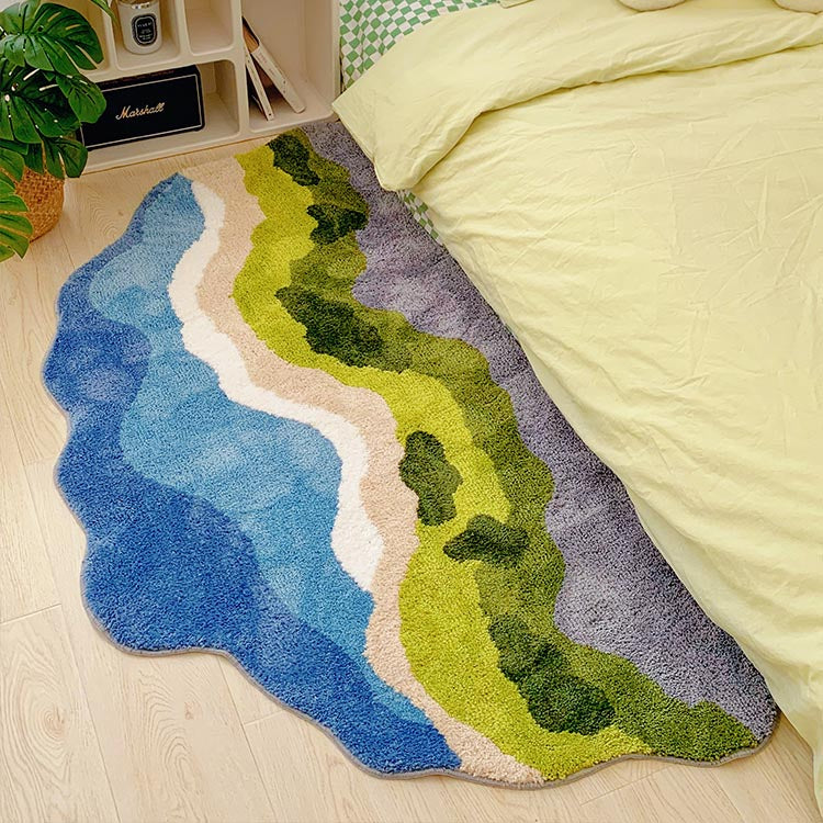 Feblilac Pretty Maldives Leaves Bedroom Mat, Moss and Lake Area Rug - Feblilac® Mat