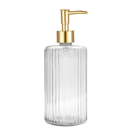 Clear Glass Soap Dispenser, Ultra Simple Design Pump Bottle, 400ml/14 oz