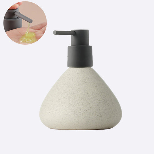 Off-white Ceramic Soap Dispenser, Oval Bathroom Bottle for Bathroom Kitchen