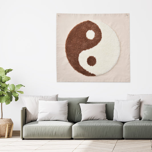 Feblilac Light Brown Tai Chi Tufted Tapestry